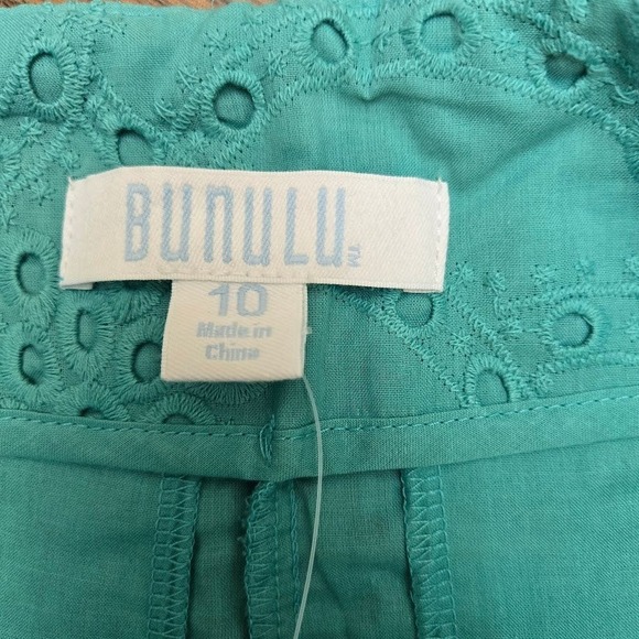 Bunulu Floral Ruffle Top & Eyelet Shorts Set - Sleeveless - Size 10/L - Picture 12 of 14